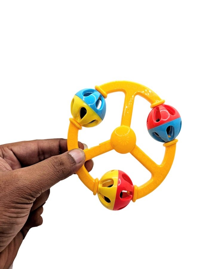 SSKR Pack of 3 Pcs Colorful Baby Rattle Toy for New Born Babies and Kids | Safe & Durable Infant Rattle for Newborns & Toddlers, Easy-to-Grip Developmental Toy for Sensory & Motor Skills (Multicolor) - Image 3
